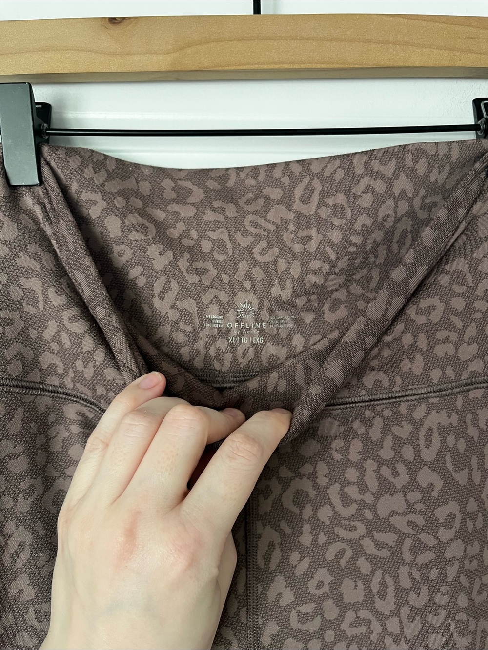 aerie Mauve Brown Leopard Print Leggings - Picture 4 of 6